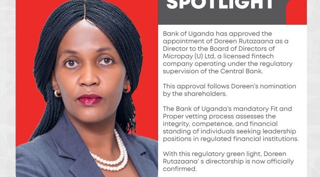 Bank of Uganda Approves Doreen Rutazaana for Micropay Board Role